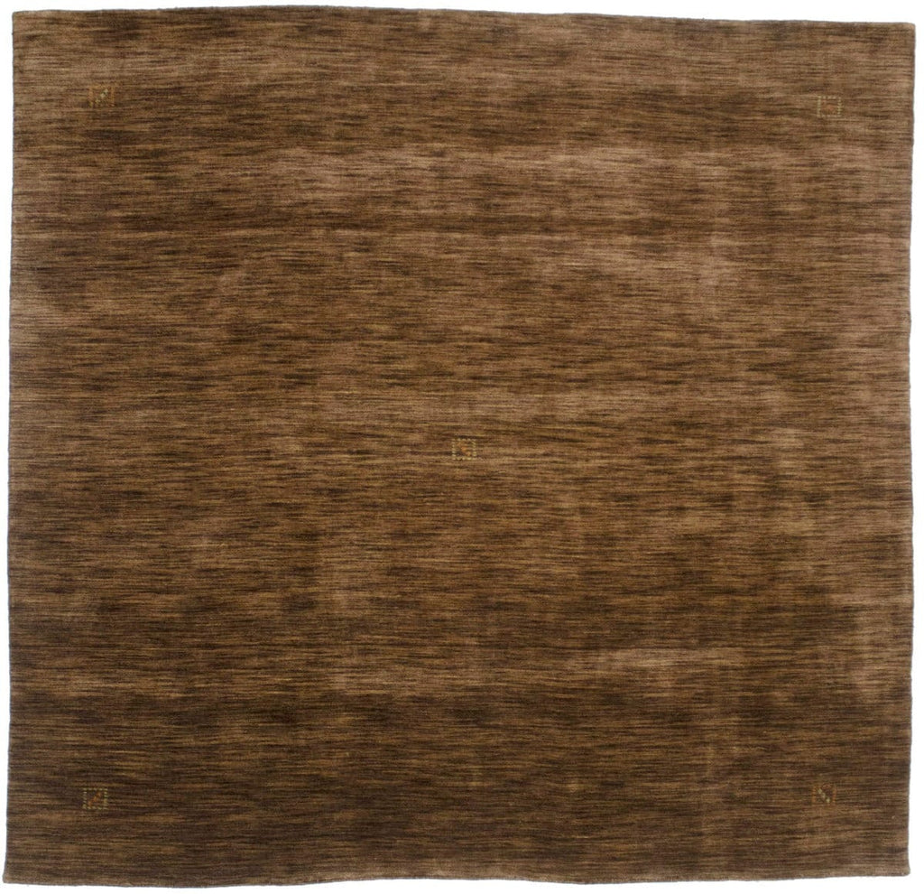 Solid Brown 8X8 Oriental Modern Square Rug