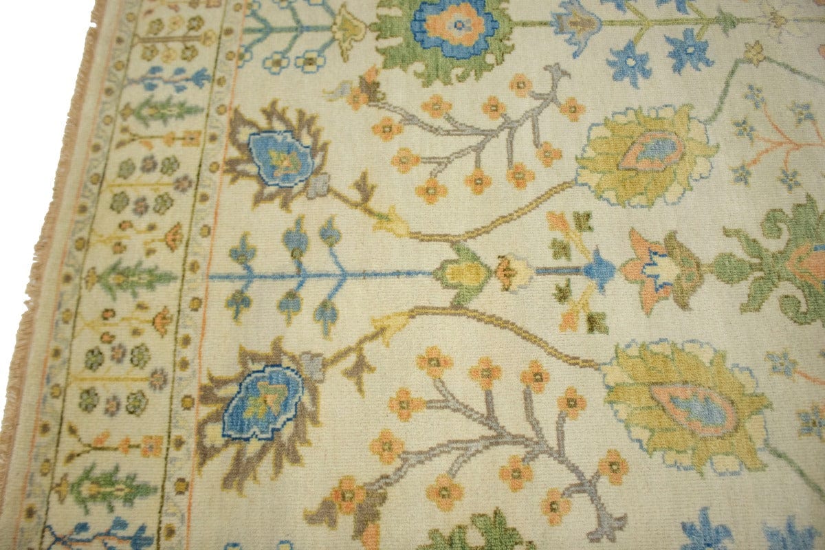 Ivory Floral 5X8 Osh Chobi Oriental Rug