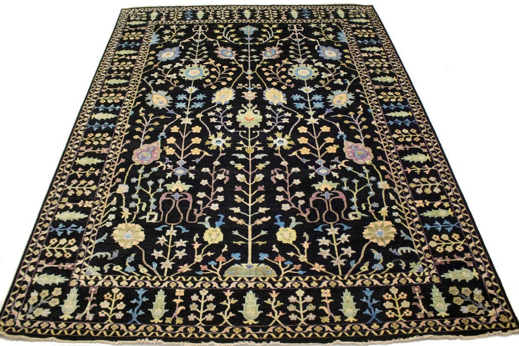 Black Floral 10X14 Osh Chobi Oriental Rug