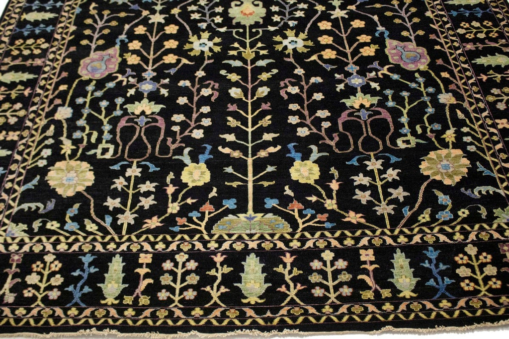 Black Floral 10X14 Osh Chobi Oriental Rug