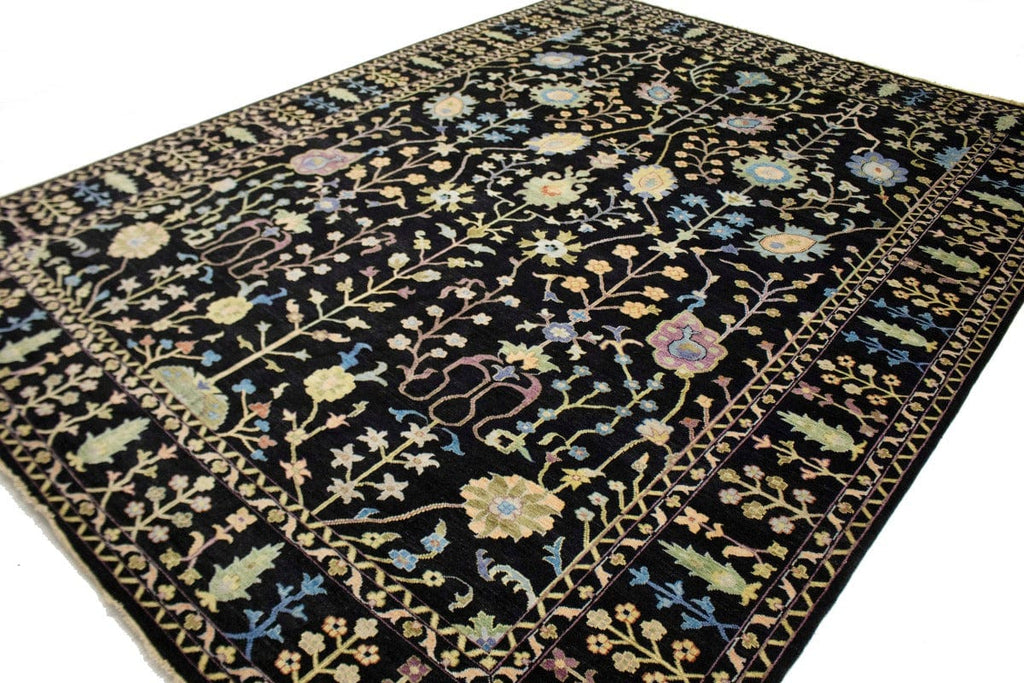 Black Floral 10X14 Osh Chobi Oriental Rug