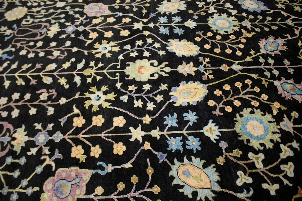 Black Floral 10X14 Osh Chobi Oriental Rug