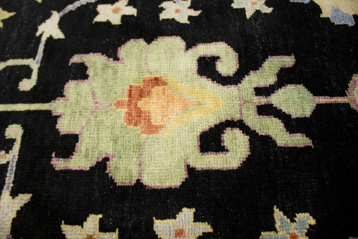 Black Floral 10X14 Osh Chobi Oriental Rug