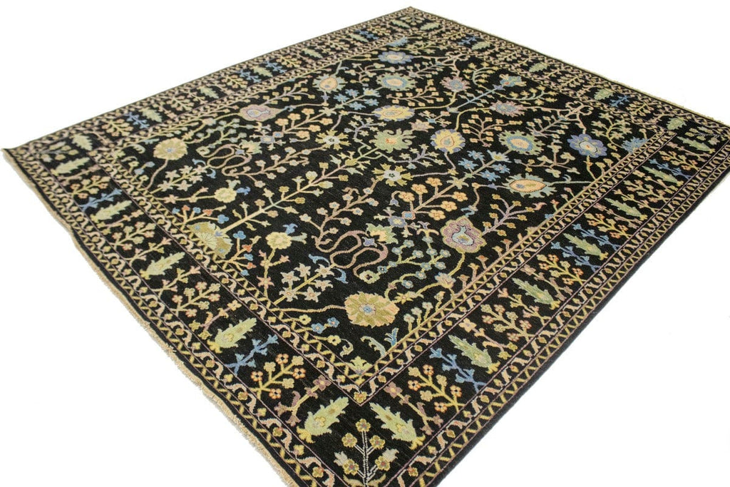 Black Floral 8X10 Osh Chobi Oriental Rug