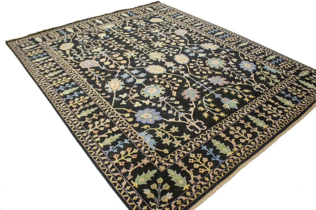 Black Floral 8X10 Osh Chobi Oriental Rug