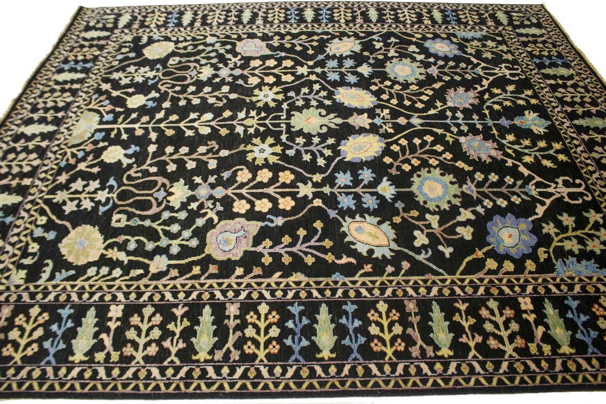 Black Floral 8X10 Osh Chobi Oriental Rug