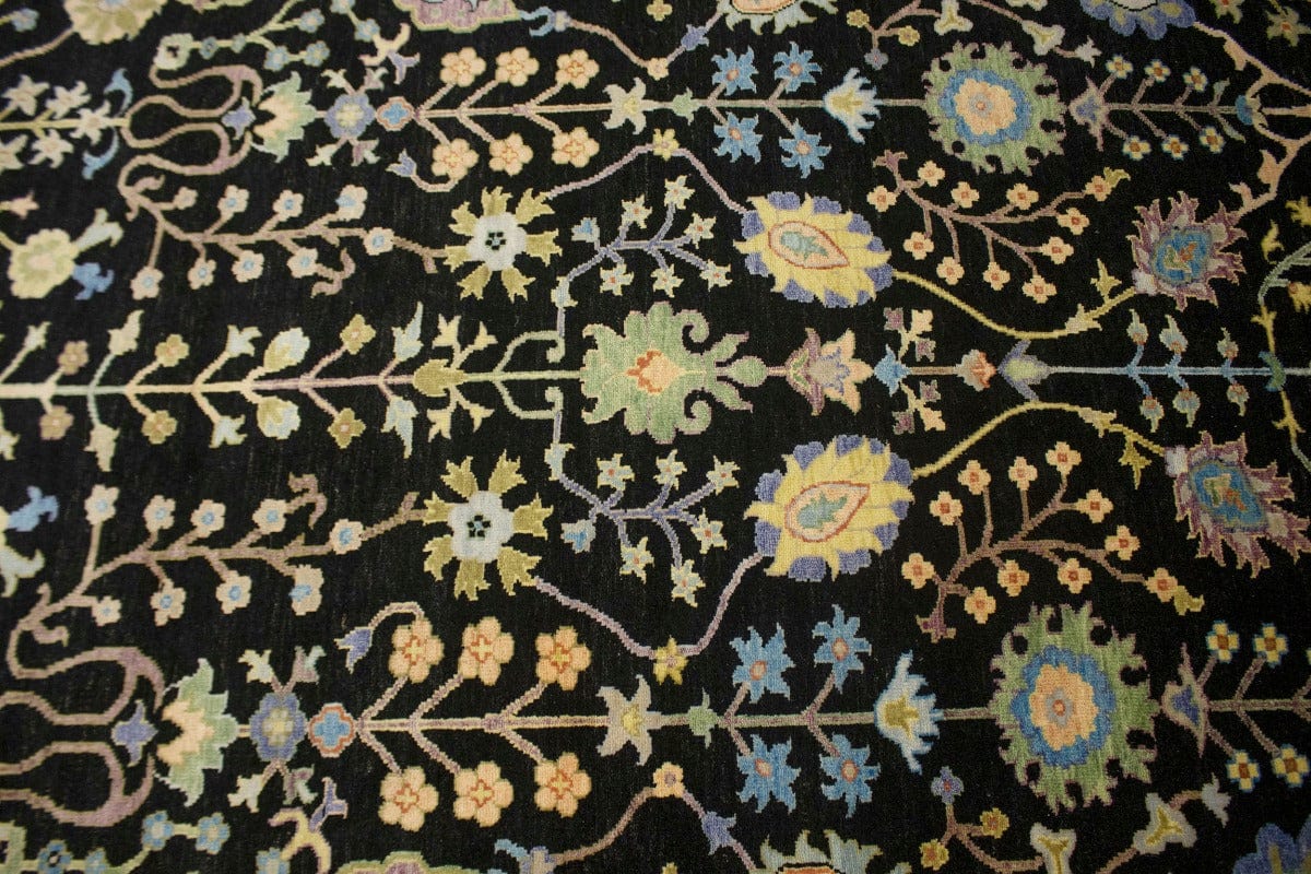 Black Floral 8X10 Osh Chobi Oriental Rug