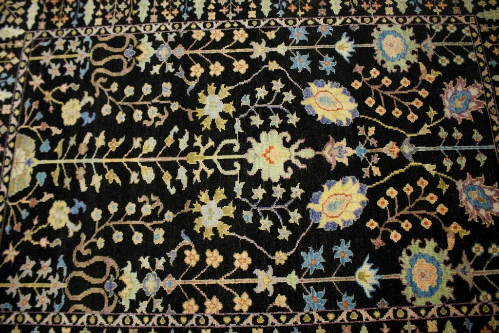 Black Floral 4X6 Osh Chobi Oriental Rug