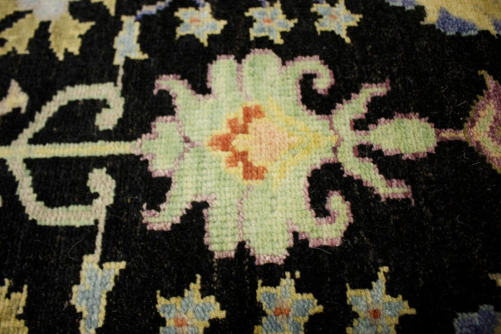 Black Floral 4X6 Osh Chobi Oriental Rug