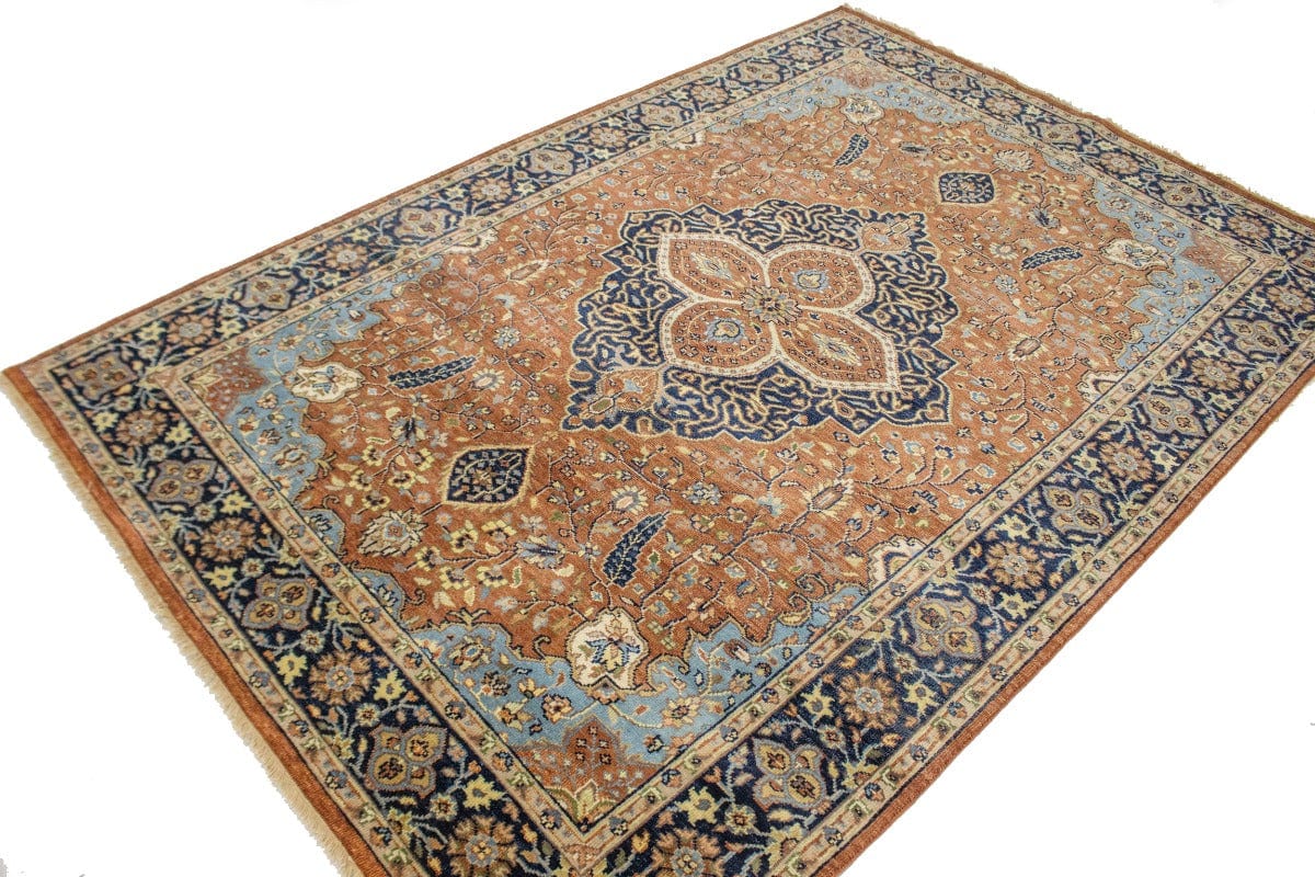 Rust Floral Sarouk 6X9 Goravan Heriz Oriental Rug