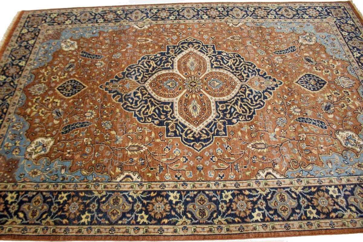 Rust Floral Sarouk 6X9 Goravan Heriz Oriental Rug