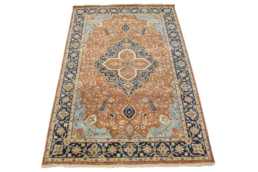 Rust Floral Sarouk 5X8 Goravan Heriz Oriental Rug