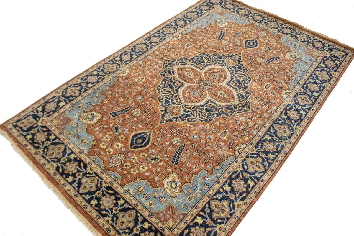 Rust Floral Sarouk 5X8 Goravan Heriz Oriental Rug