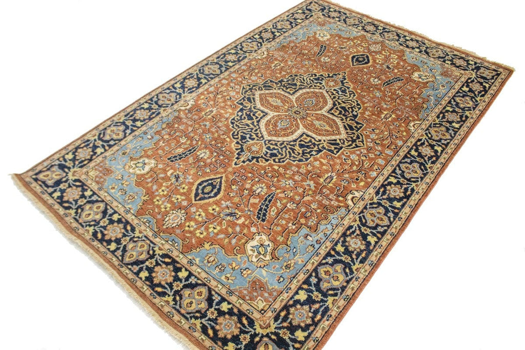 Rust Floral Sarouk 5X8 Goravan Heriz Oriental Rug