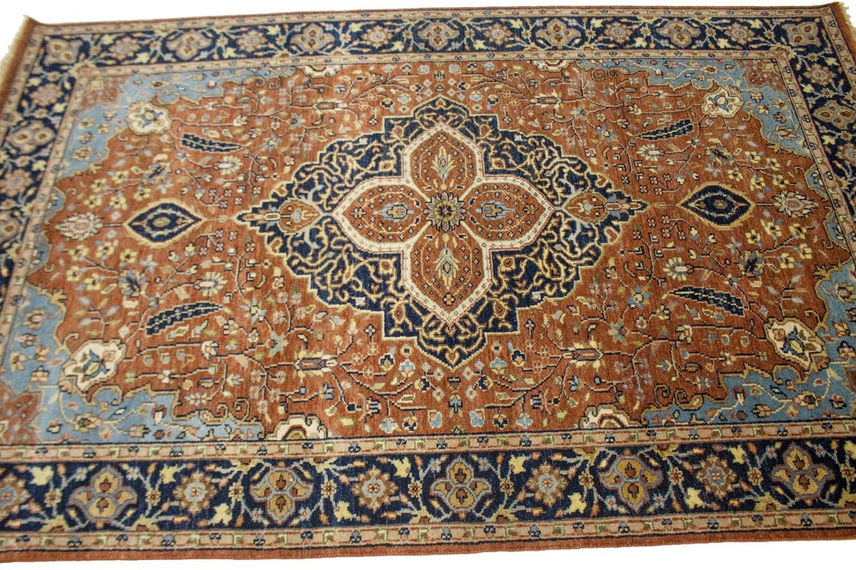 Rust Floral Sarouk 5X8 Goravan Heriz Oriental Rug