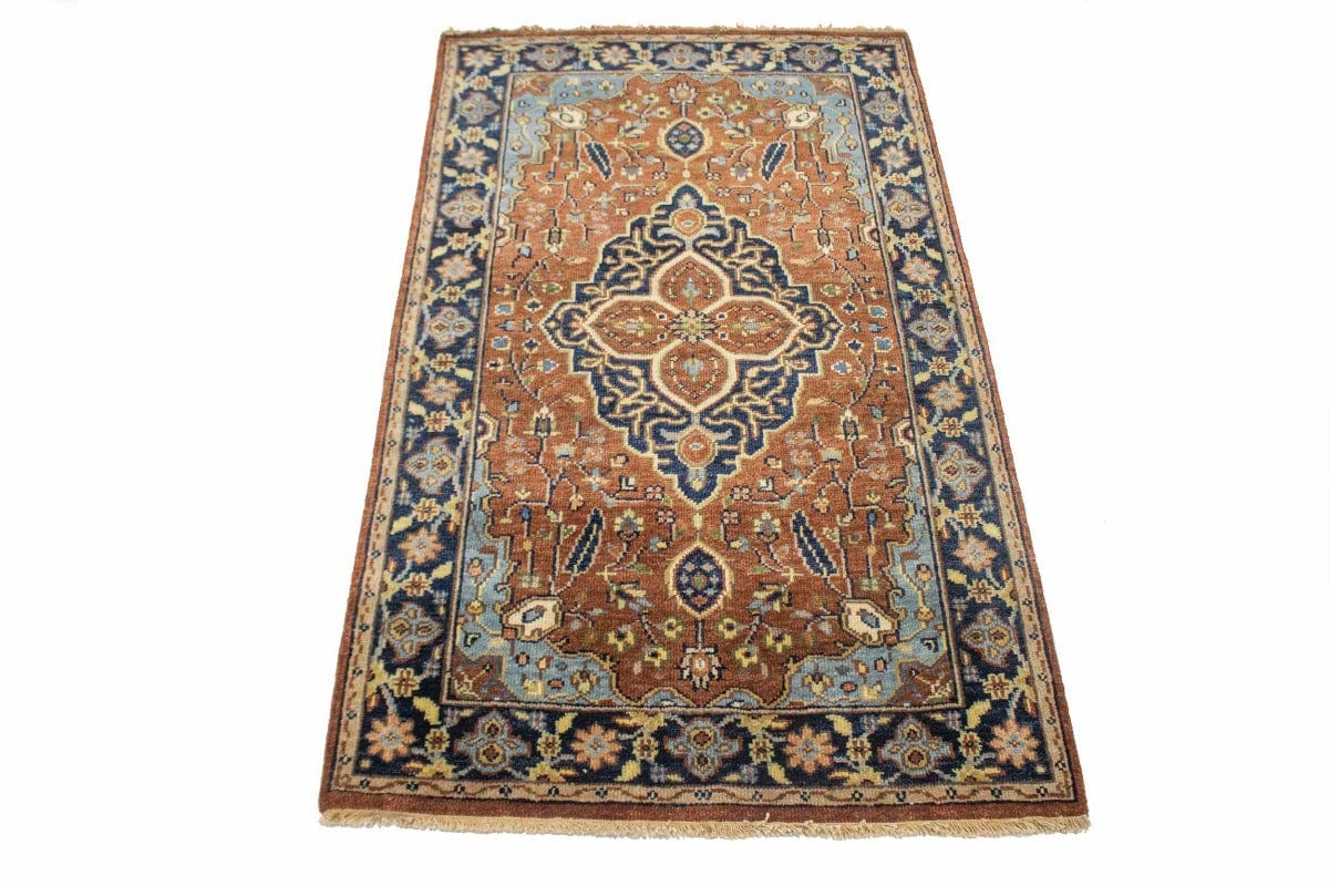 Rust Floral Sarouk 3X5 Goravan Heriz Oriental Rug