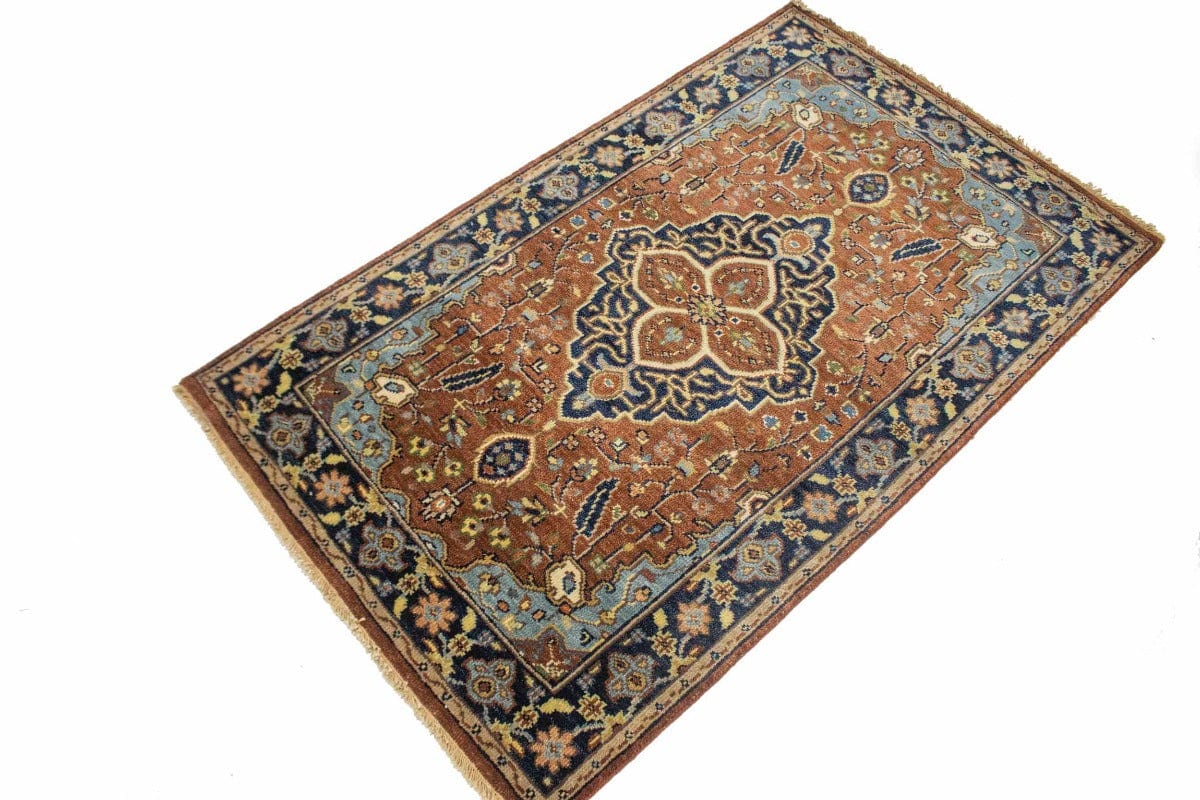 Rust Floral Sarouk 3X5 Goravan Heriz Oriental Rug