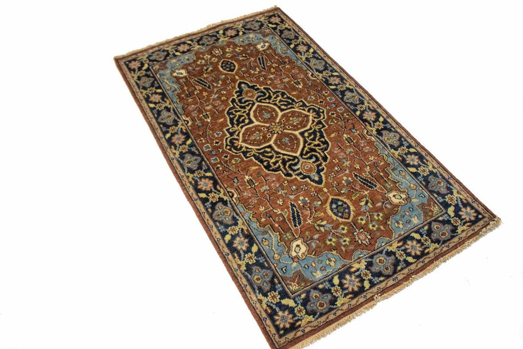 Rust Floral Sarouk 3X5 Goravan Heriz Oriental Rug