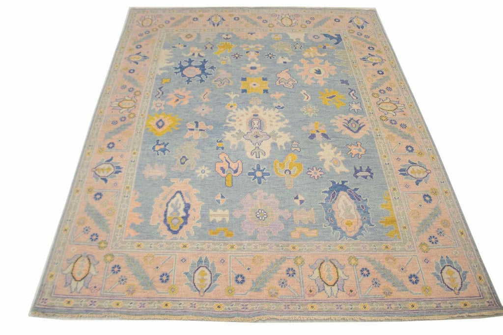 Light Blue Oushak 8X10 Oriental Rug