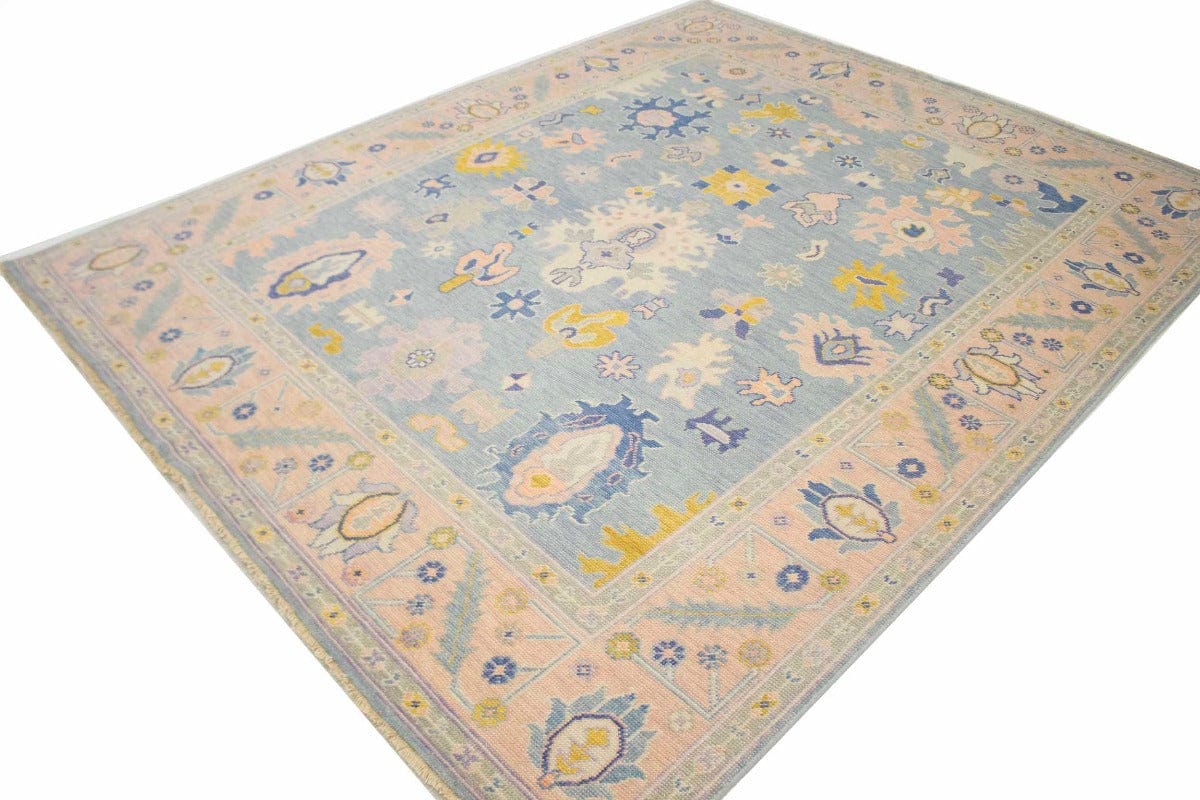 Light Blue Oushak 8X10 Oriental Rug