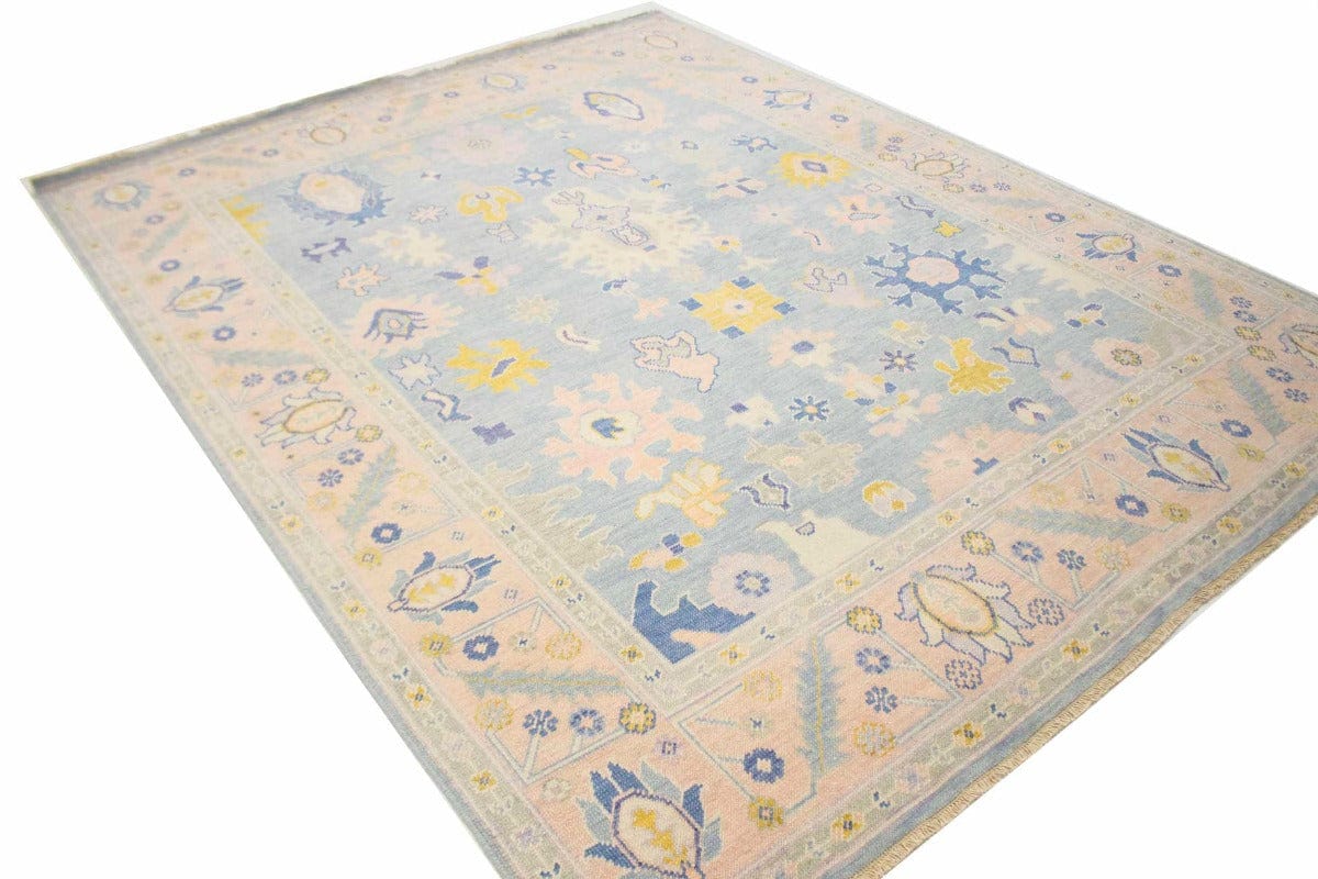 Light Blue Oushak 8X10 Oriental Rug