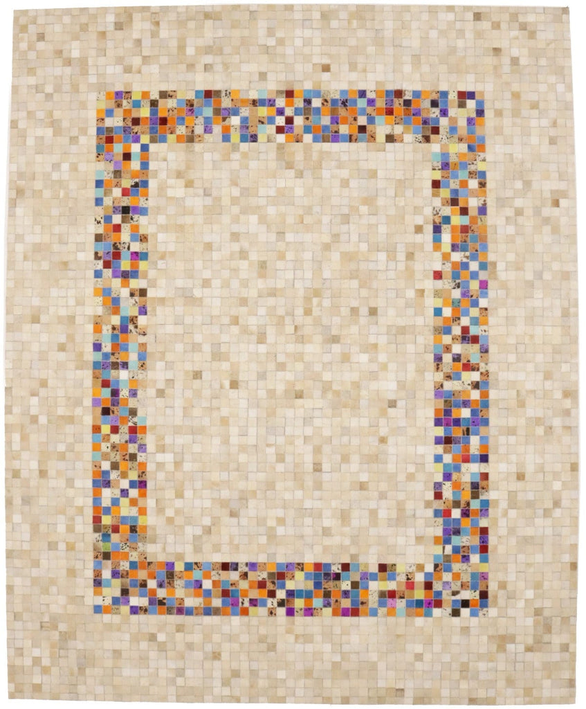 Multicolored Cowhide 8X10 Modern Leather Rug