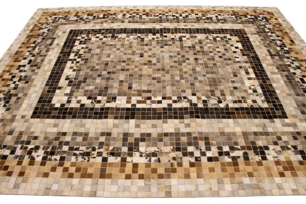 Multicolored Cowhide 8X10 Modern Leather Rug