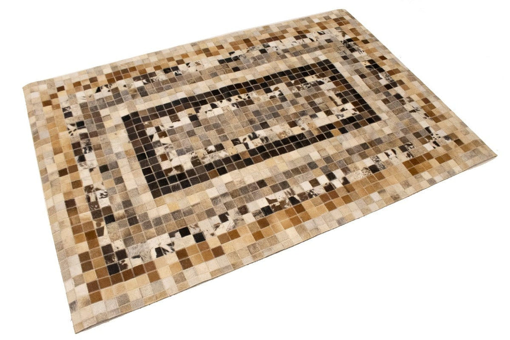 Multicolored Cowhide 4X6 Modern Leather Rug