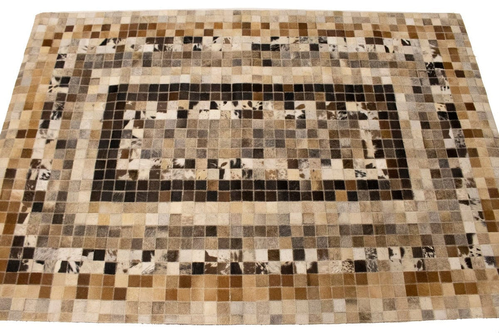 Multicolored Cowhide 4X6 Modern Leather Rug