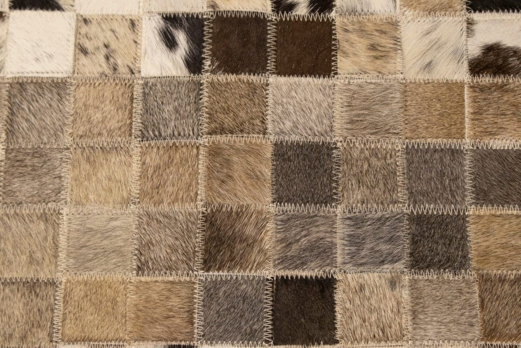 Multicolored Cowhide 4X6 Modern Leather Rug