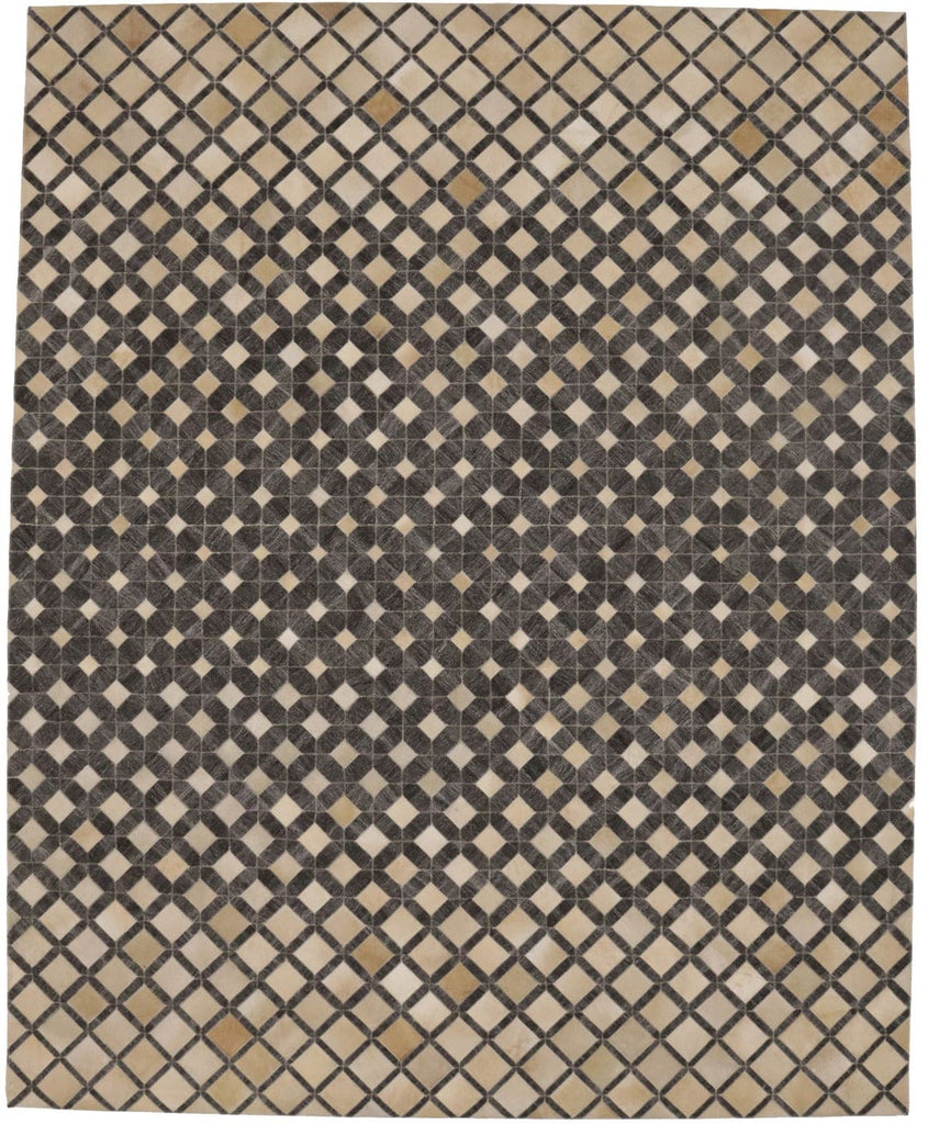 Gray Cowhide 8X10 Modern Leather Rug