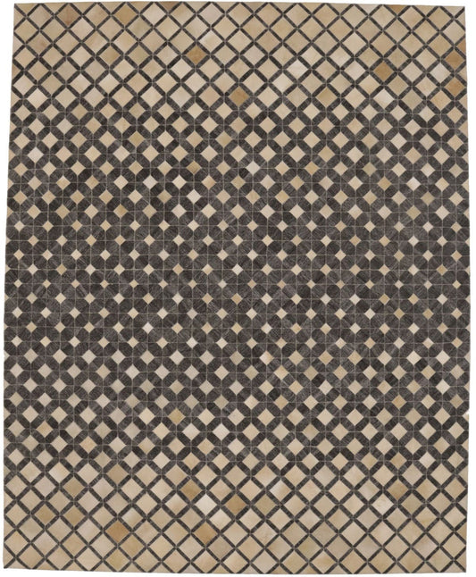 Gray Cowhide 8X10 Modern Leather Rug