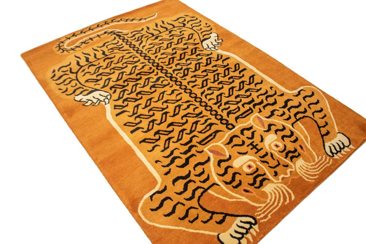 Orange Tribal 5X7 Fine Nepali Oriental Rug
