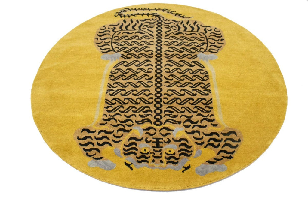 Gold Tribal 6X6 Fine Nepali Oriental Round Rug