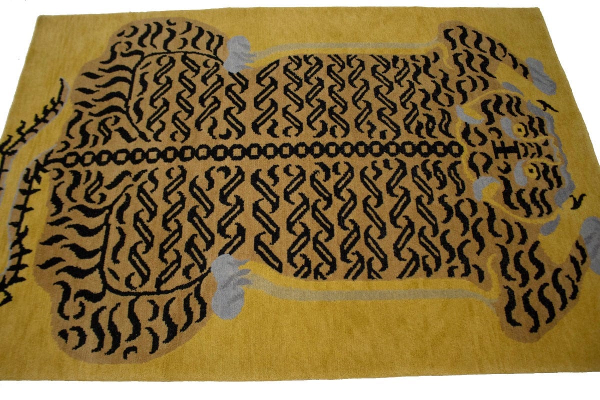 Gold Tribal 4X6 Fine Nepali Oriental Rug