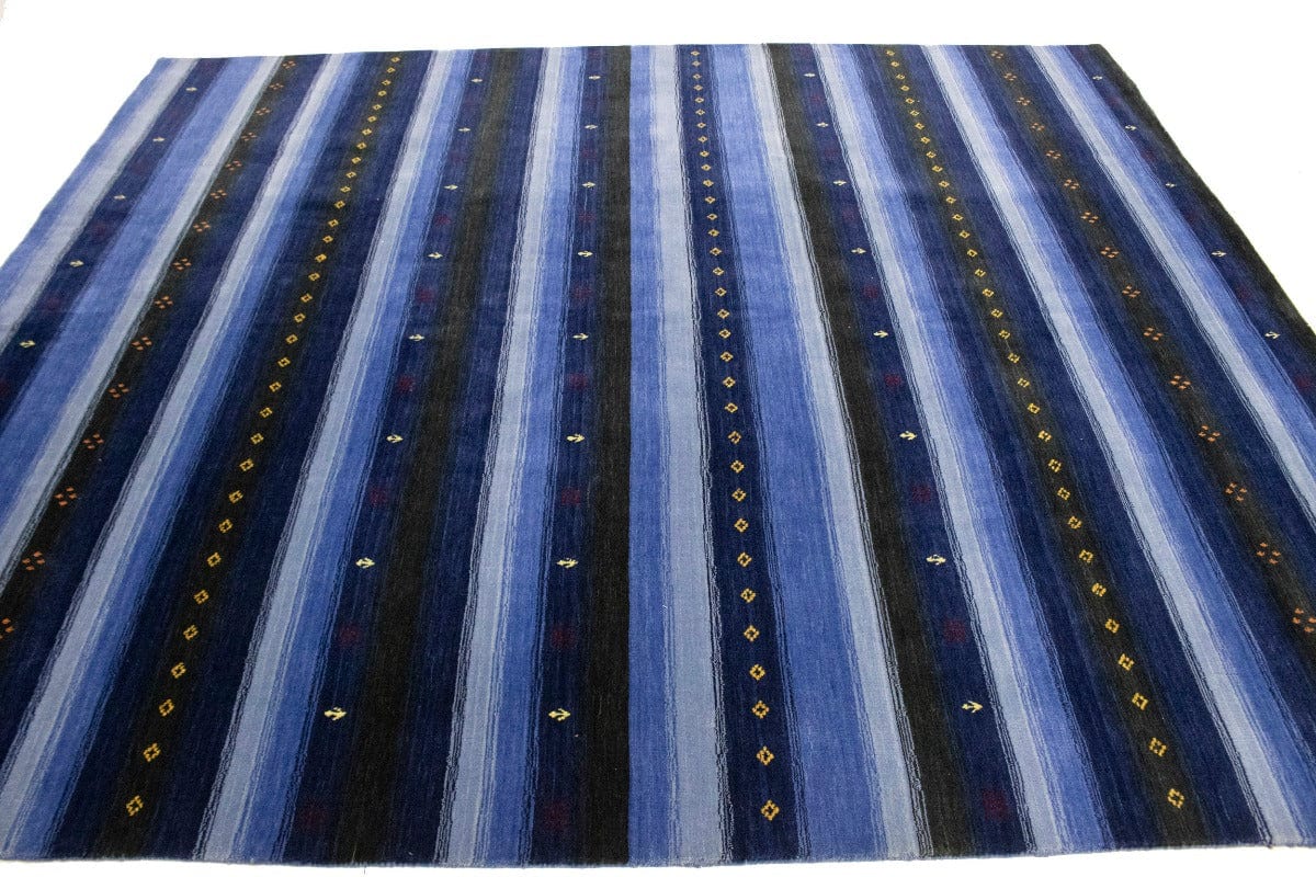 Blue Stripes 8X10 Lori Gabbeh Oriental Rug