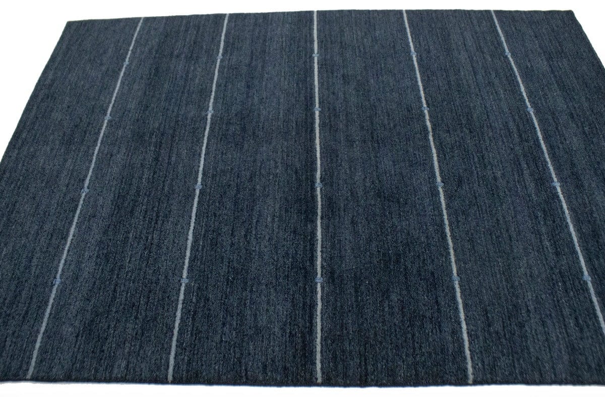 Navy Blue Stripes Tribal 6X8 Lori Gabbeh Oriental Rug