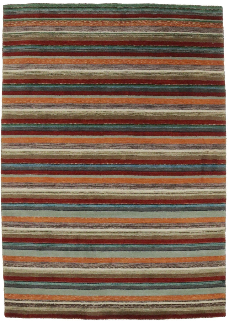 Multicolored Stripes Tribal 4'7X6'7 Lori Gabbeh Oriental Rug