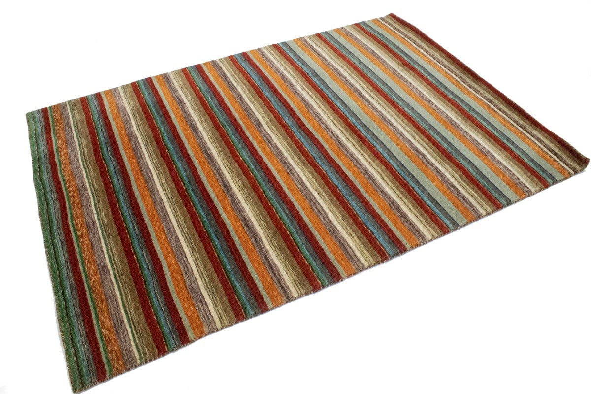 Multicolored Stripes Tribal 4'7X6'7 Lori Gabbeh Oriental Rug