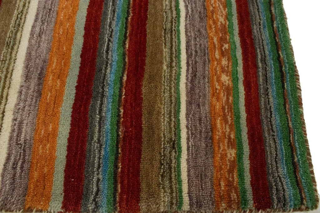 Multicolored Stripes Tribal 4'7X6'7 Lori Gabbeh Oriental Rug