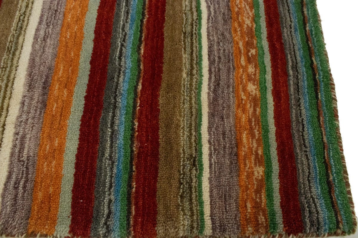 Multicolored Stripes Tribal 4'7X6'7 Lori Gabbeh Oriental Rug