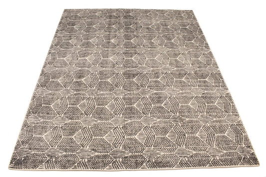 Charcoal Geometric 8X10 Modern Oriental Rug