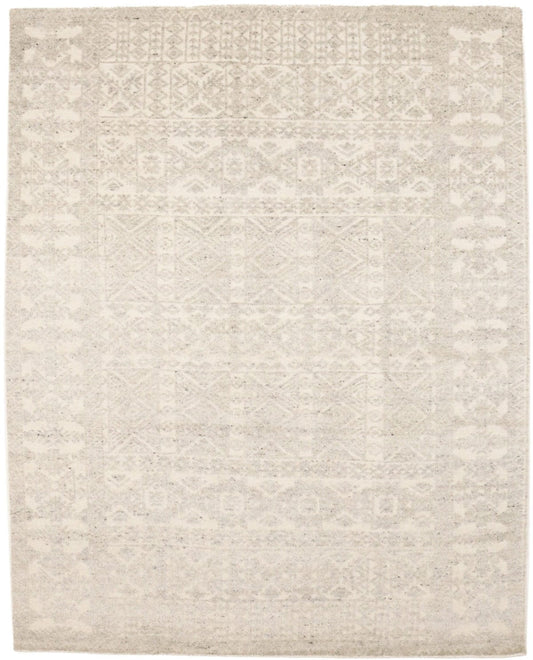 Cream Geometric 8X10 Oriental Modern Rug