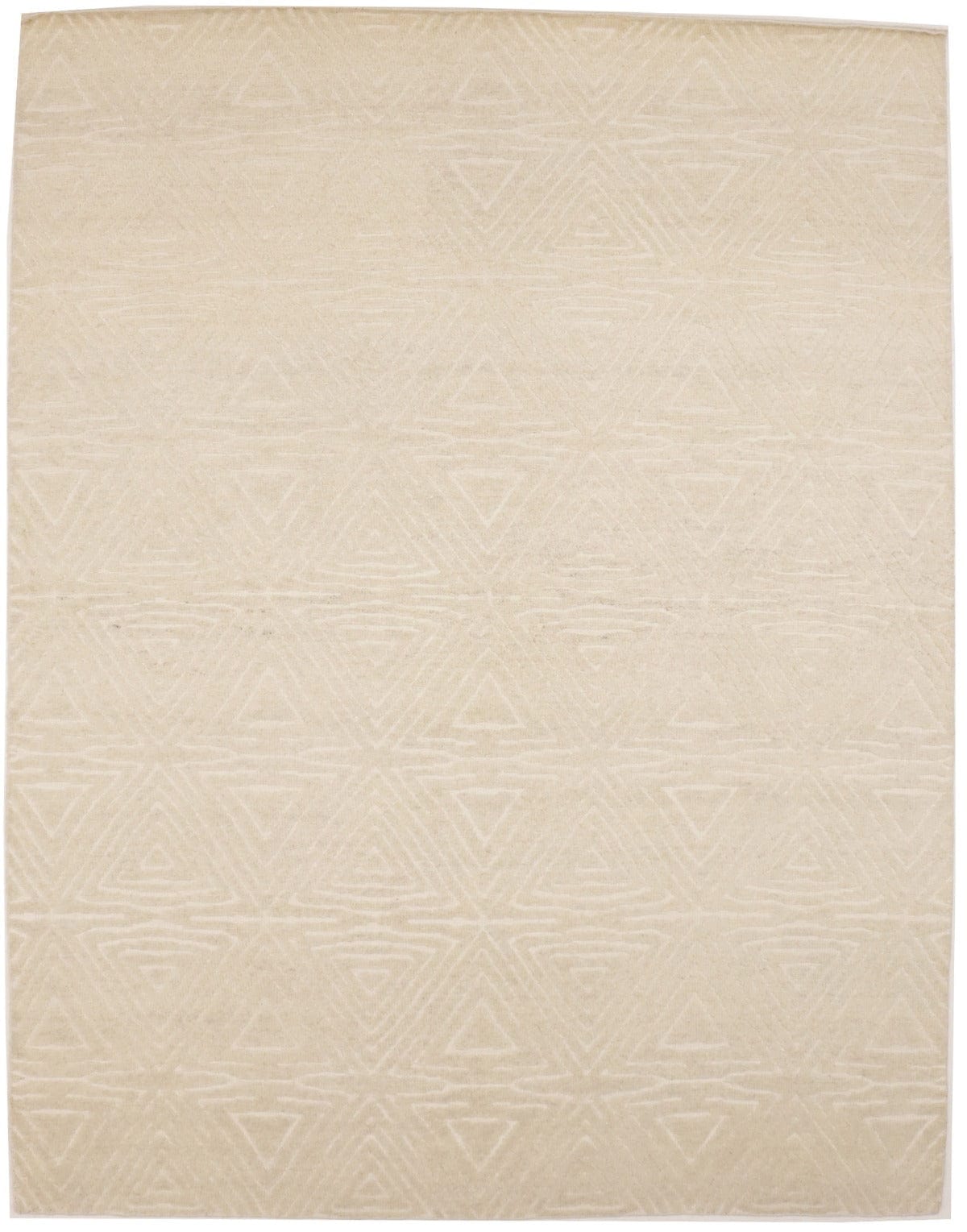 Beige Geometric 8X10 Modern Oriental Rug