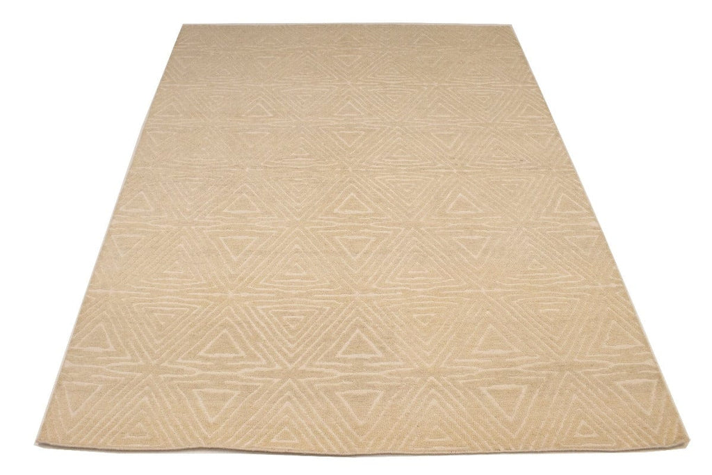 Beige Geometric 8X10 Modern Oriental Rug