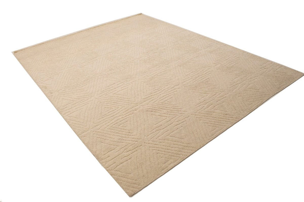 Beige Geometric 8X10 Modern Oriental Rug