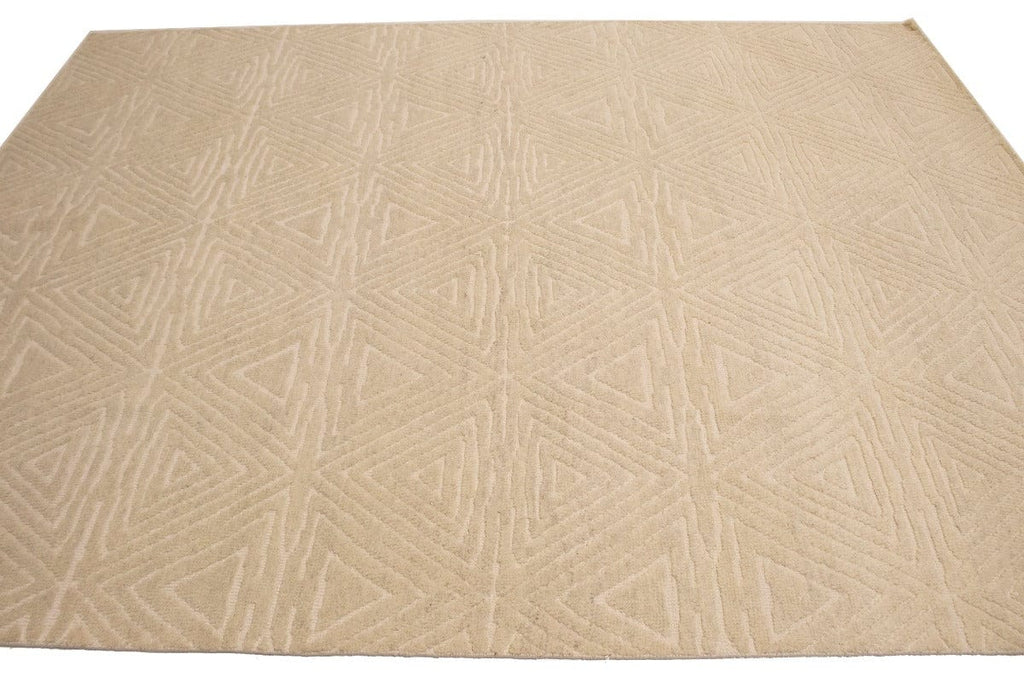 Beige Geometric 8X10 Modern Oriental Rug