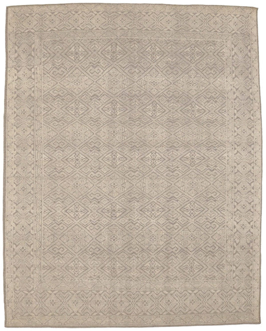 Beige Tan Geometric 8X10 Modern Oriental Rug