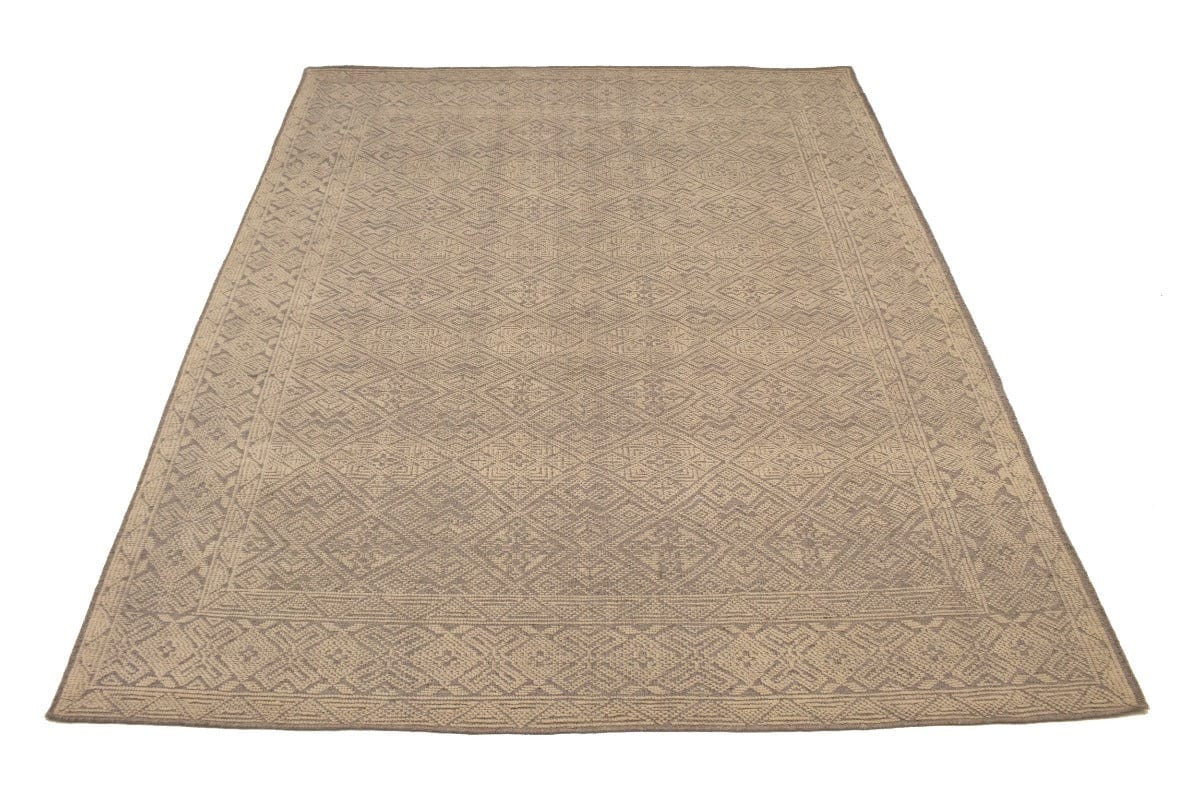 Beige Tan Geometric 8X10 Modern Oriental Rug