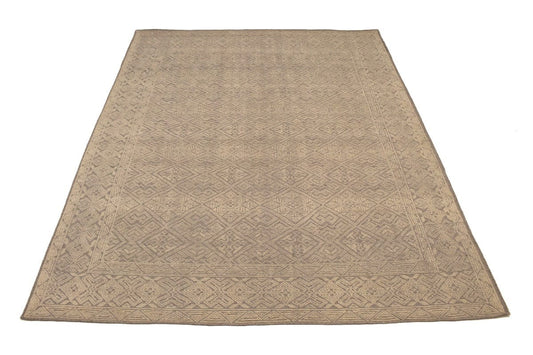 Beige Tan Geometric 8X10 Modern Oriental Rug